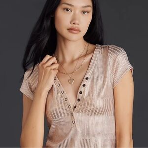 Anthropologie Andie Top by Pilcro: Shine Edition - M